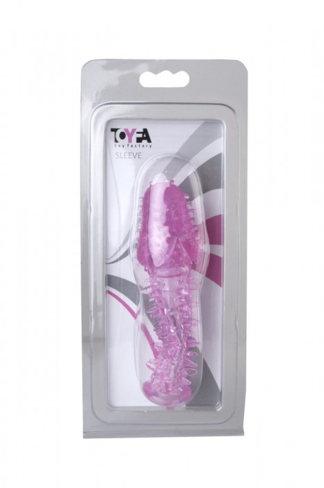 Закрытая насадка розового цвета с шипами и точками - 13,5 см. - Toyfa Basic - в Новосибирске купить с доставкой
