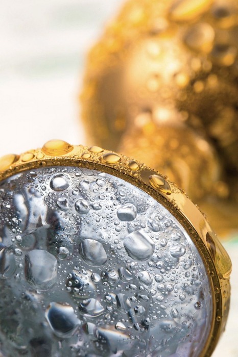 Золотистая маленькая анальная втулка с прозрачным кристаллом - 6 см. - ToyFa - купить с доставкой в Новосибирске