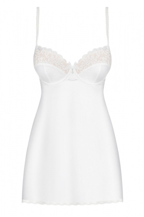 Обольстительная атласная сорочка с вышивкой - Obsessive купить с доставкой