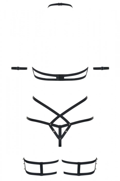 Эффектный полупрозрачный комплект с металлическим декором - Obsessive купить с доставкой