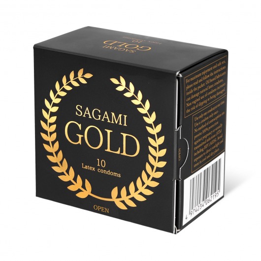 Золотистые презервативы Sagami Gold - 10 шт. - Sagami - купить с доставкой в Новосибирске