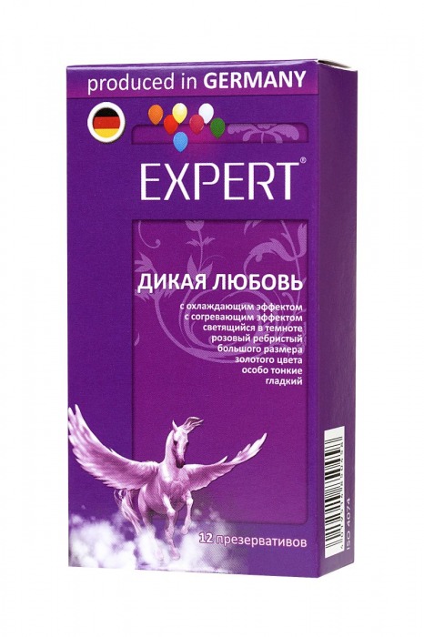 Презервативы с точками и ребрами Expert  Дикая любовь  - 12 шт. - Expert - купить с доставкой в Новосибирске