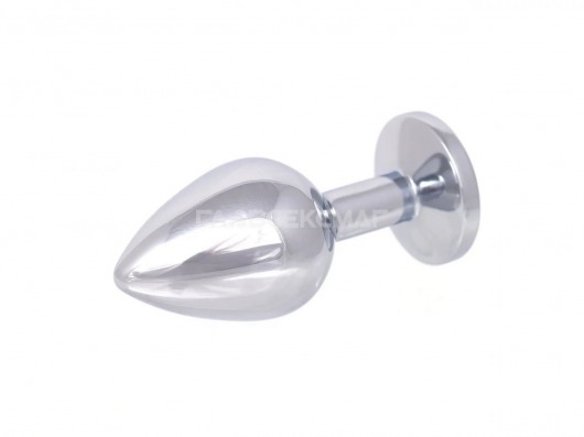 Серебристая анальная пробка с фиолетовым кристаллом - 8,2 см. - Главсексмаг - купить с доставкой в Новосибирске