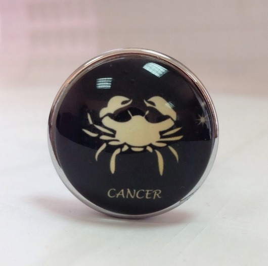 Серебристая анальная пробка со знаком зодиака - Рак - Главсексмаг - купить с доставкой в Новосибирске