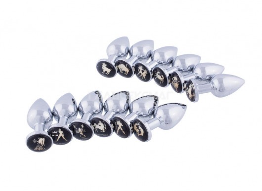 Серебристая анальная пробка со знаком зодиака - Стрелец - Главсексмаг - купить с доставкой в Новосибирске