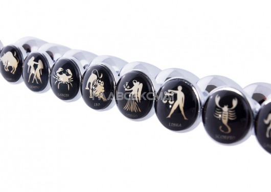 Серебристая анальная пробка со знаком зодиака - Водолей - Главсексмаг - купить с доставкой в Новосибирске