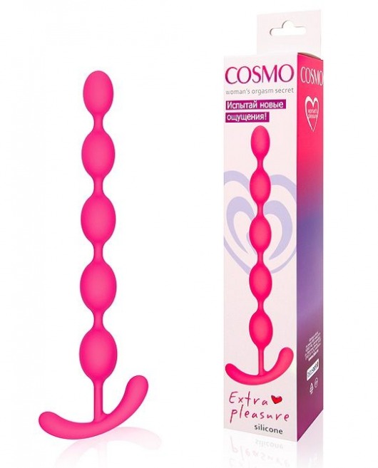 Ярко-розовая анальная цепочка Cosmo - 22,3 см. - Bior toys
