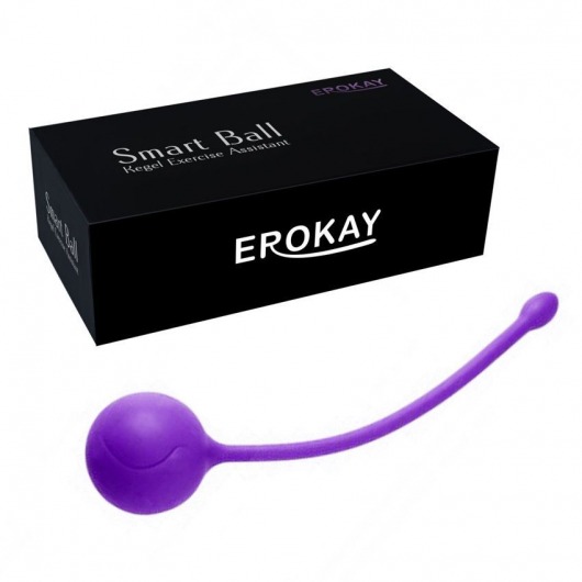 Фиолетовый металлический шарик с хвостиком в силиконовой оболочке - Erokay