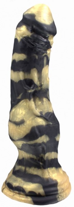 Черно-золотистый фаллоимитатор  Оборотень medium  - 30,5 см. - Erasexa - купить с доставкой в Новосибирске