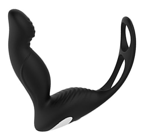 Черный вибромассажер простаты P-PLEASER W ERECTION ENHANCE - Dream Toys - в Новосибирске купить с доставкой