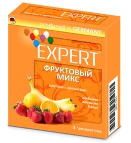 Цветные презервативы Expert  Фруктовый микс  - 3 шт. - Expert - купить с доставкой в Новосибирске