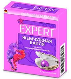 Презервативы Expert  Жемчужная капля  с точечной текстурой - 3 шт. - Expert - купить с доставкой в Новосибирске