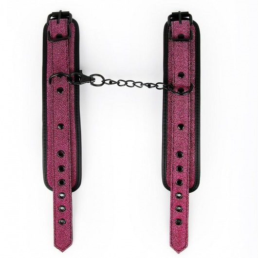 Розово-черные наручники с регулируемыми застежками - Erokay - купить с доставкой в Новосибирске