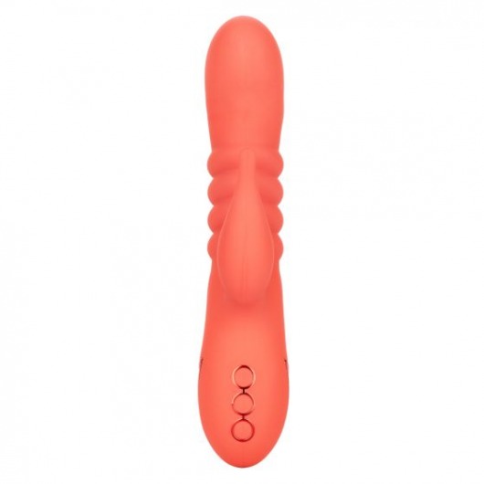 Оранжевый вибратор Orange County Cutie с функцией поступательного движения - California Exotic Novelties