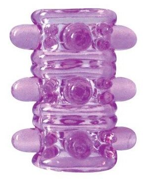 Открытая фиолетовая насадка на пенис Crystal Sleeve - 5,5 см. - Erowoman-Eroman - в Новосибирске купить с доставкой