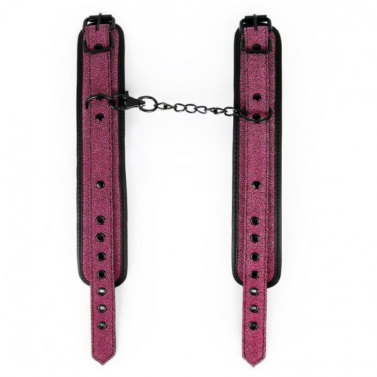Розово-черные наручники на застежках - Erokay - купить с доставкой в Новосибирске