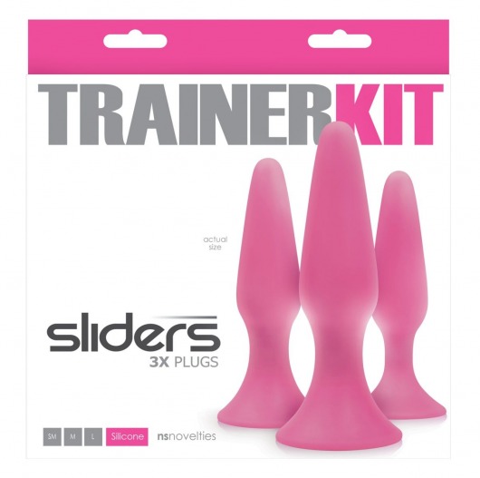 Набор из 3 розовых силиконовых анальных пробок Trainer Kit - NS Novelties