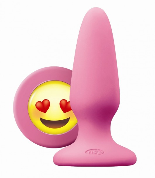 Розовая силиконовая пробка среднего размера Emoji ILY - 10,2 см. - NS Novelties - купить с доставкой в Новосибирске