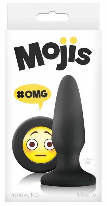 Черная силиконовая пробка среднего размера Emoji OMG - 10,2 см. - NS Novelties - купить с доставкой в Новосибирске