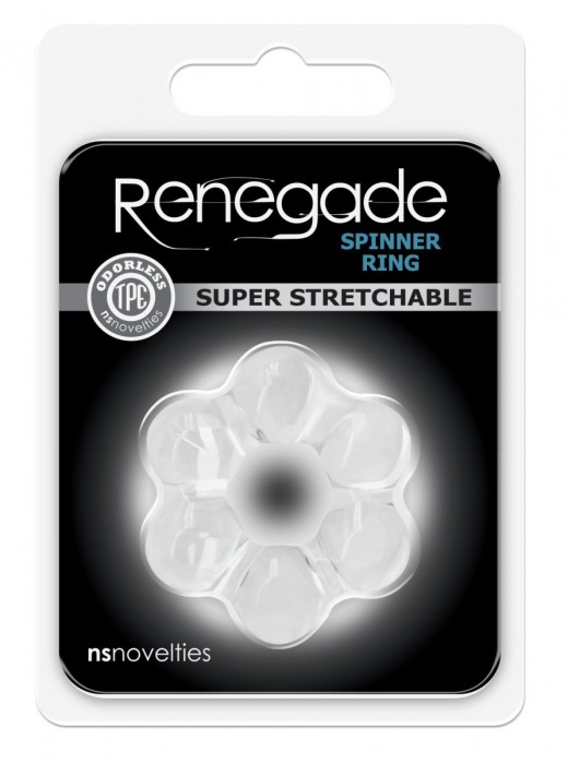 Прозрачное эрекционное кольцо Spinner Ring - NS Novelties - в Новосибирске купить с доставкой