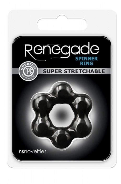 Черное эрекционное кольцо Spinner Ring - NS Novelties - в Новосибирске купить с доставкой