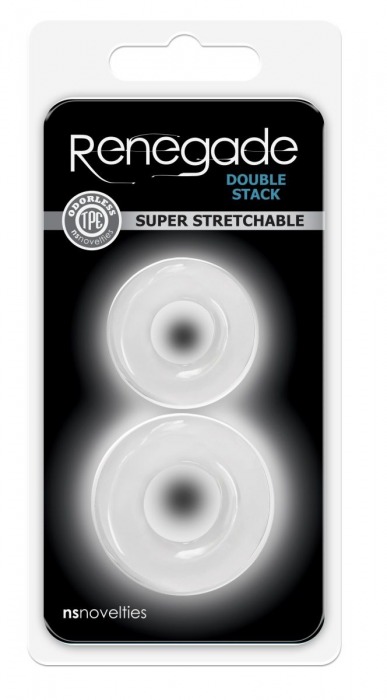 Набор из двух эрекционных колец прозрачного цвета Double Stack - NS Novelties - в Новосибирске купить с доставкой