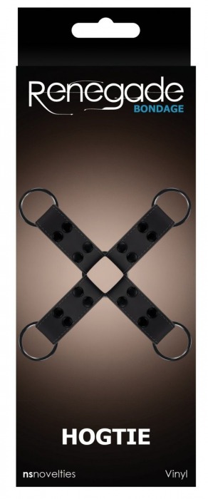 Черная крестообразная связка Bondage Hogtie - NS Novelties - купить с доставкой в Новосибирске