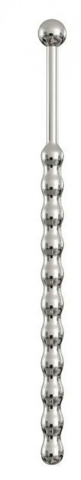 Серебристый уретральный плаг-елочка с шариком на конце - 15,6 см. - Джага-Джага - купить с доставкой в Новосибирске