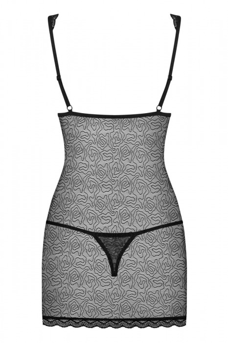 Изысканная сорочка с рисунком и кружевным декольте - Obsessive купить с доставкой