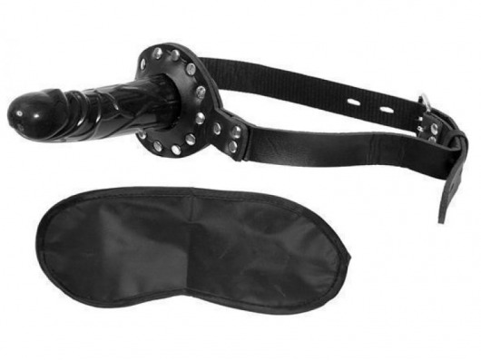 Чёрный кляп с фаллоимитатором Deluxe Ball Gag with Dildo - Pipedream - купить с доставкой в Новосибирске