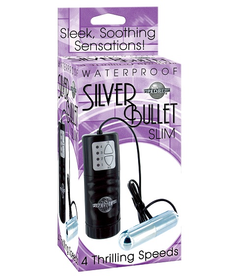 Тонкая 4-скоростная вибропуля под холодный металл - 6.4 см. - Pipedream