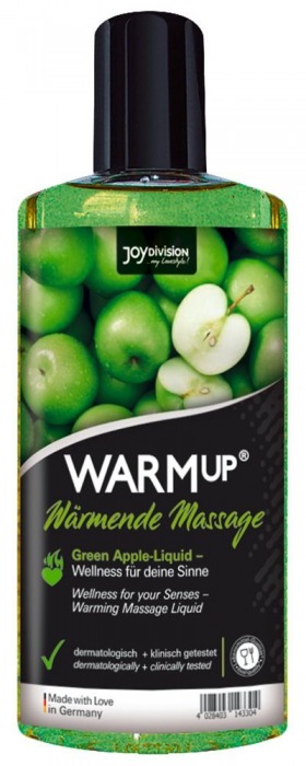 Массажное масло WARMup Green Apple с ароматом яблока - 150 мл. - Joy Division - купить с доставкой в Новосибирске