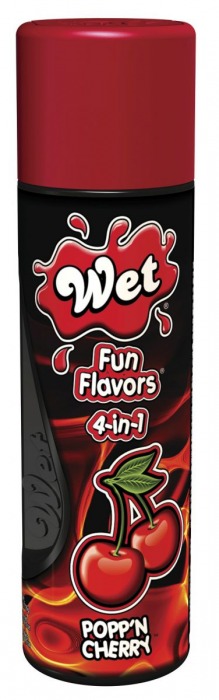 Разогревающий лубрикант Fun Flavors 4-in-1 Popp n Cherry с ароматом вишни - 121 мл. - Wet International Inc. - купить с доставкой в Новосибирске