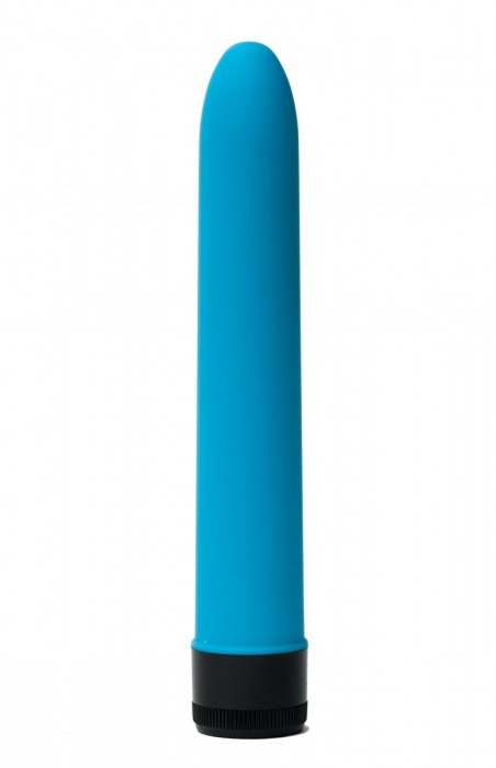 Голубой гладкий вибратор с силиконовым напылением - 17,5 см. - 4sexdreaM