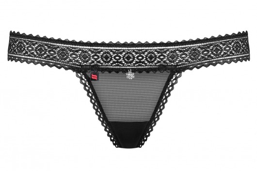 Изящные полупрозрачные трусики-стринги с кружевом - Obsessive купить с доставкой