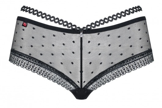 Полупрозрачные трусики-шортики в горошек с кружевом - Obsessive купить с доставкой