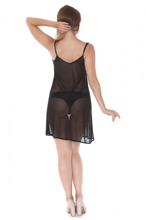 Полупрозрачная короткая сорочка с кружевным лифом - Mia-Mia купить с доставкой