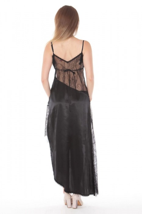 Длинная полупрозрачная кружевная сорочка со вставками - Mia-Mia купить с доставкой