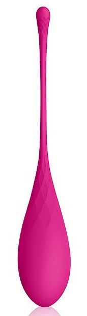 Розовый каплевидный вагинальный шарик со шнурочком - Bior toys