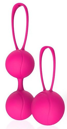 Набор из 2 розовых вагинальных шариков с петельками - Cosmo