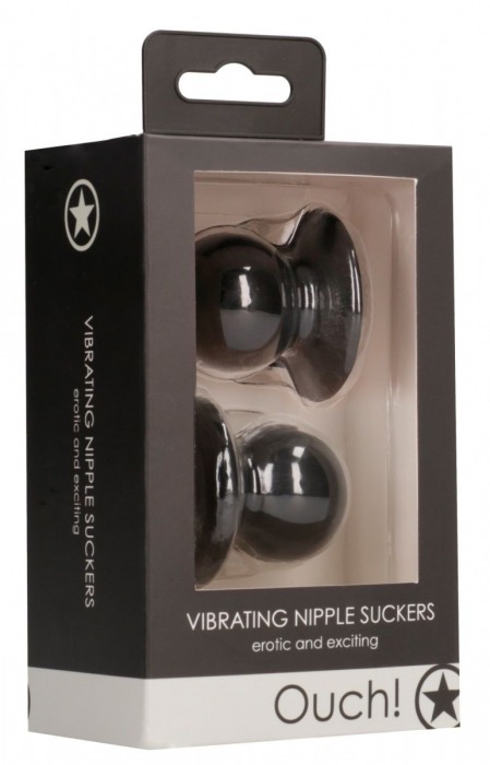 Черные накладки-присоски на соски с вибрацией Vibrating Nipple Suckers - Shots Media BV