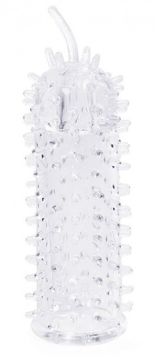 Закрытая рельефная насадка Crystal sleeve с усиками - 12 см. - Erowoman-Eroman - в Новосибирске купить с доставкой