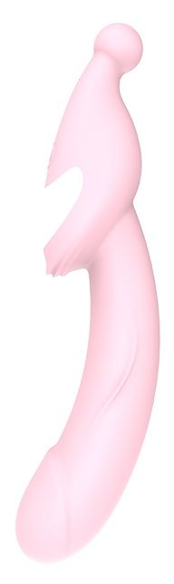 Розовый вибромассажер 2-WAY PLEASER - 21 см. - Dream Toys