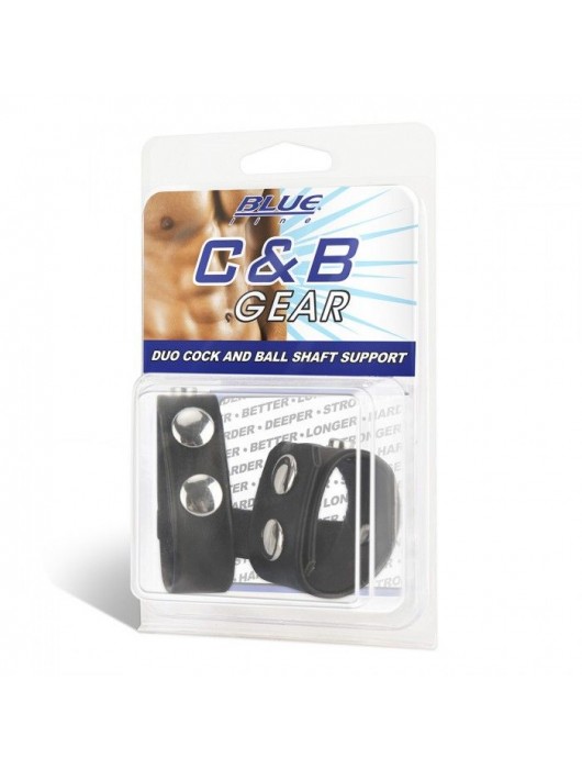 Двойной поддерживаюший ремень для пениса с заклепками - BlueLine - купить с доставкой в Новосибирске