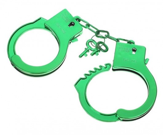 Зеленые пластиковые наручники  Блеск - Сима-Ленд - купить с доставкой в Новосибирске