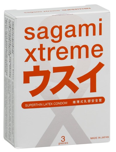 Ультратонкие презервативы Sagami Xtreme SUPERTHIN - 3 шт. - Sagami - купить с доставкой в Новосибирске