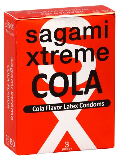 Ароматизированные презервативы Sagami Xtreme COLA - 3 шт. - Sagami - купить с доставкой в Новосибирске