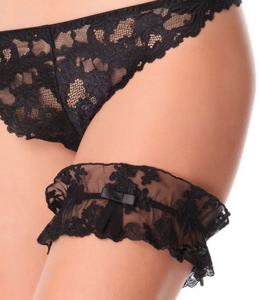 Кружевная подвязка на ножку с цветочным рисунком и бантиком - Sielei купить с доставкой