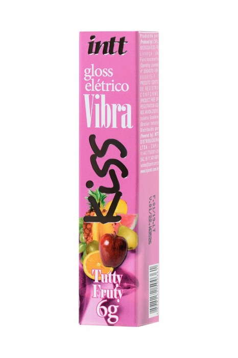 Блеск для губ GLOSS VIBE Tutti-frutti с фруктовым ароматом и эффектом вибрации - 6 гр. -  - Магазин феромонов в Новосибирске