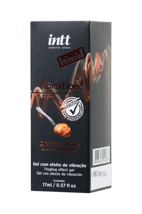 Жидкий массажный гель VIBRATION Dulce de Leche с ароматом сгущенного молока и эффектом вибрации - 17 мл. - INTT - купить с доставкой в Новосибирске